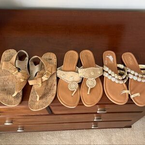 Chic Tan Women's Sandals with Embellishments